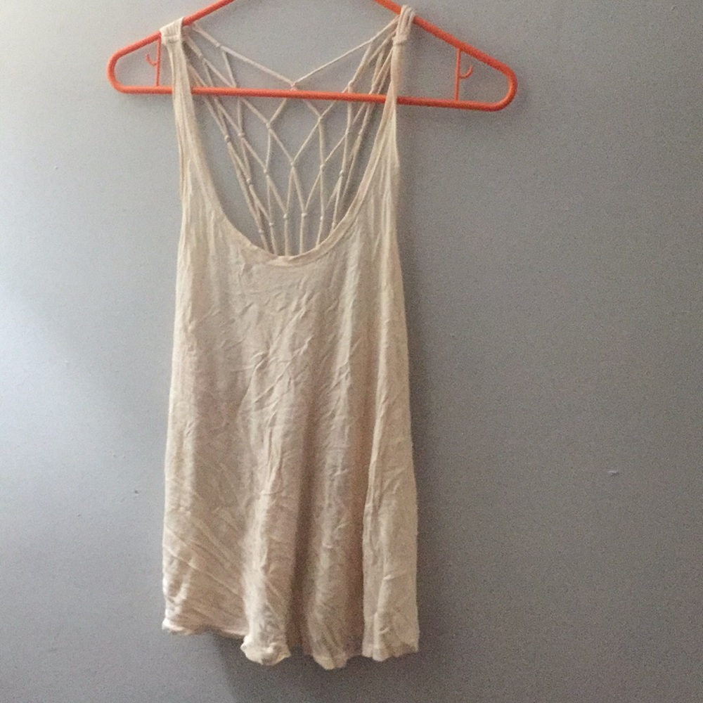 Charlotte russe tank top with cross stitch back